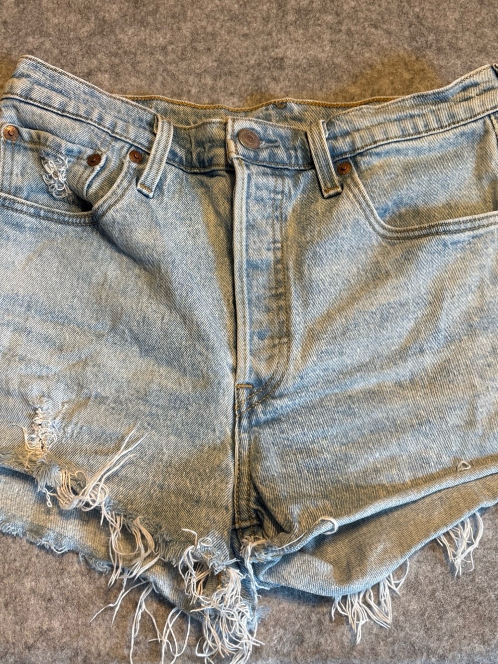 Levi's Light Blue Distressed Cutoff Denim Shorts